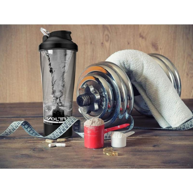 VOLTRX Vortex Boost Electric Protein Shaker Sports Bottle 24 Oz Portable USB C Rechargeable BPA Free Tritan, Smooth Texture, Easy to Clean, Waterproof